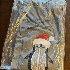 Catherines Gray Penguin Christmas Sweater